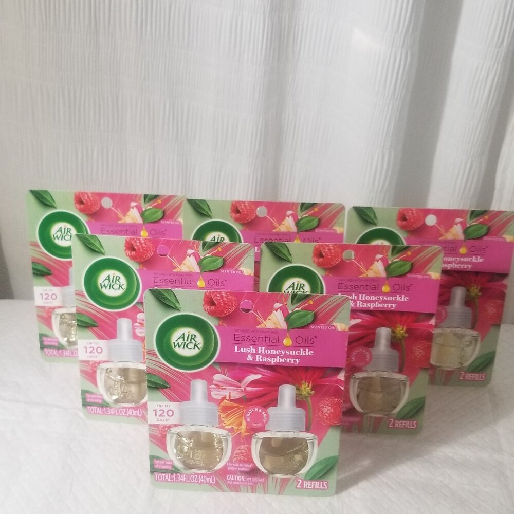 Air Wick Scent Oil Refills Lush Honeysuckle And Raspberry - 1.34 FZ (6 packs)